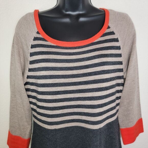 Eliza J Striped knit fit and flare sweater dress size Medium - Picture 4 of 7